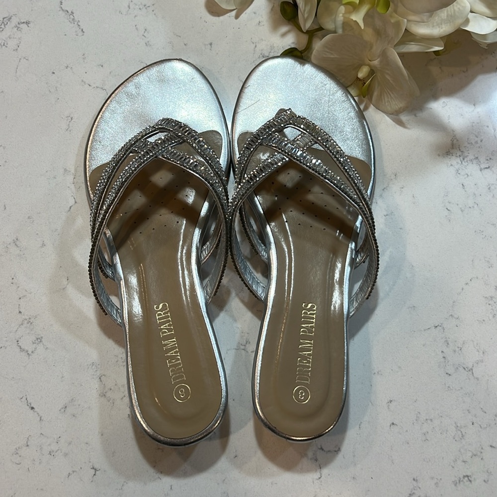 DREAM PAIRS Women's Fashion Rhinestones Design Slides Sandals Size 8 - Picture 10 of 14